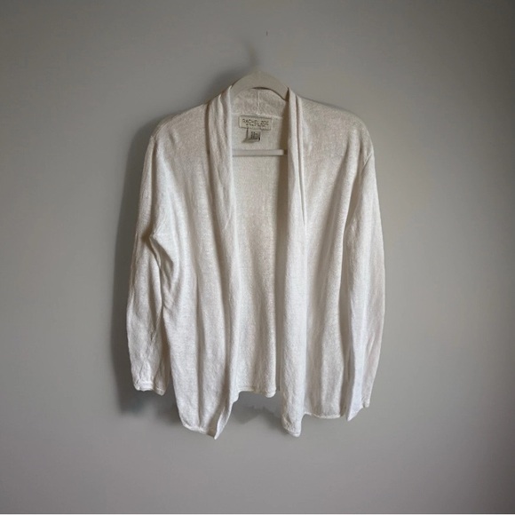 Rachel Zoe White Open-Front Sweater Women’s XL Coastal Beachy Vibes Oversized - Picture 1 of 7